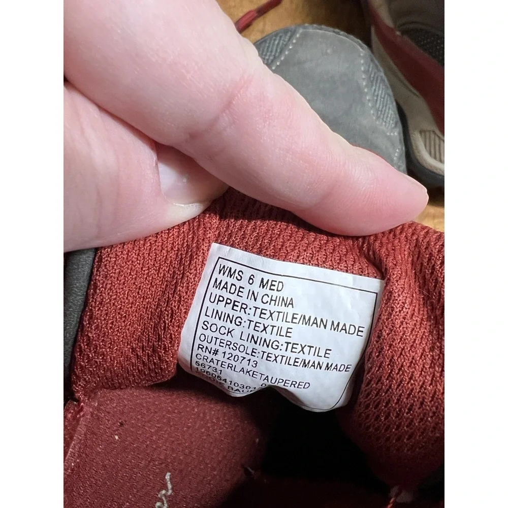 Eddie Bauer Crater Lake Mid Gray Red Women's 6 Waterproof Hiking Boots Walking‎